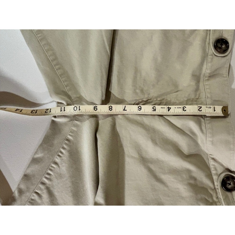 Talbots Khaki Wide Leg Pants 10 Long Stretch Trousers Preppy Quiet Luxury Casual - Picture 6 of 10